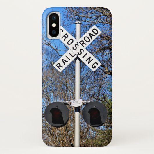Spoorwegkruising met omgekeerde Crossbuck Case-Mate iPhone Case (Achterkant)