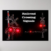 Spoorwegkruising Signals Neon Poster (Voorkant)
