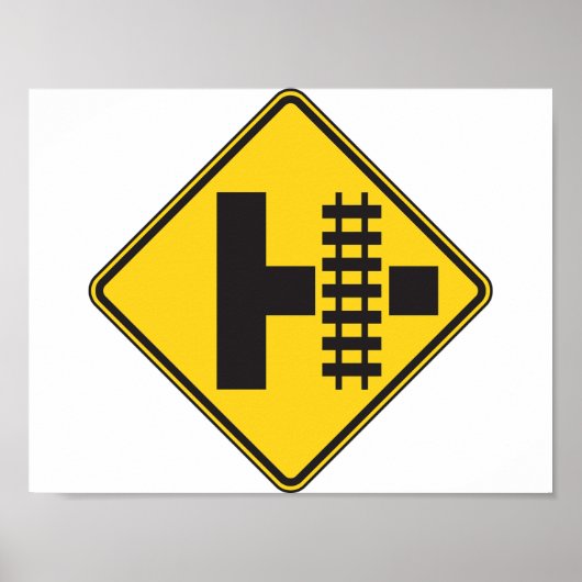 Spoorwegkruising Wegwijzer Poster (Voorkant)