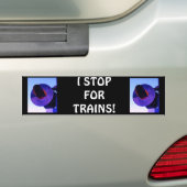 Spoorwegkruissignaal in paars bumpersticker (Op auto)