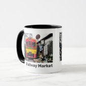 Spoorwegmarkt Mae Klong  Thailand Retro Mok (Voorkant links)