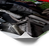 Spoorwegmarkt Mae Klong  Thailand Retro Perfect Poster (Hoek)