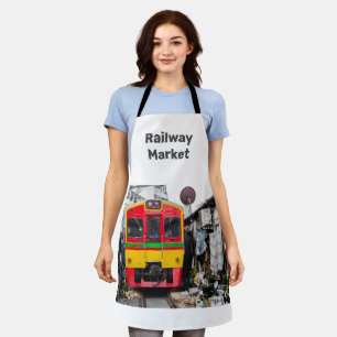 Spoorwegmarkt Mae Klong Thailand Retro Schort