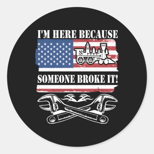 Spoorwegmonteur voor ronde sticker (Voorkant)