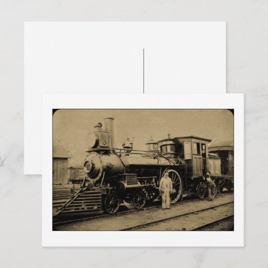 Spoorwegmotor Flint & Pere Marquette # 11 sepia Briefkaart (Voorkant / Achterkant)