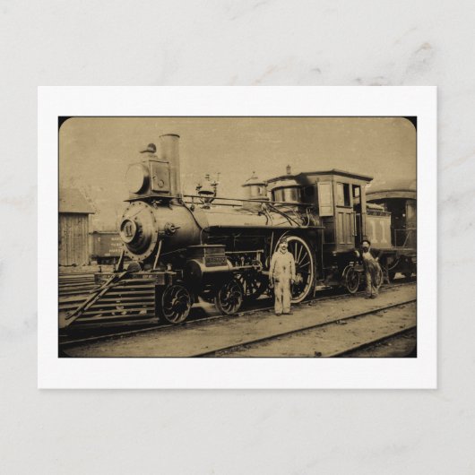 Spoorwegmotor Flint & Pere Marquette # 11 sepia Briefkaart (Voorkant)