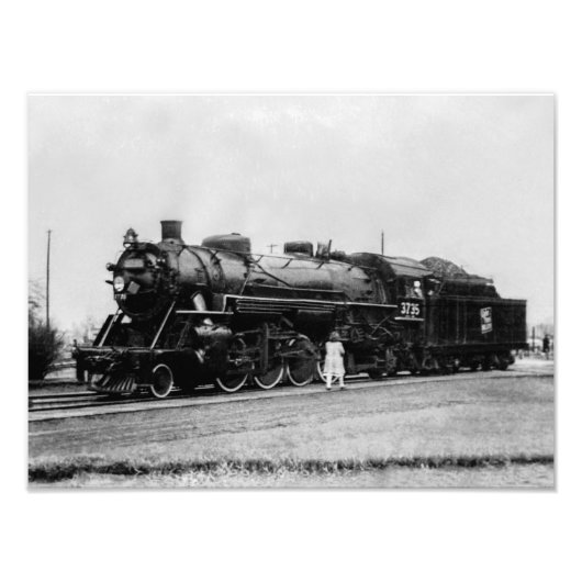 Spoorwegmotor GTW #3735, circa 1940 Foto Afdruk (Voorkant)