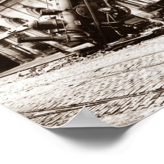 Spoorwegontsporing op station Montparnasse - 1895 Poster (Hoek)