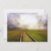 Spoorwegpad in veldlandelijke huwelijksuitnodiging kaart (Achterkant)