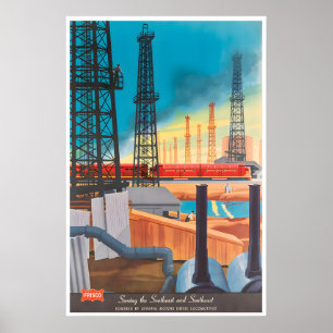 Spoorwegposter Bern Heuvel Trein Kunst Locomotief Poster