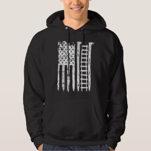 spoorwegspijker Amerikaanse vlag Trein Cadeau voor Hoodie