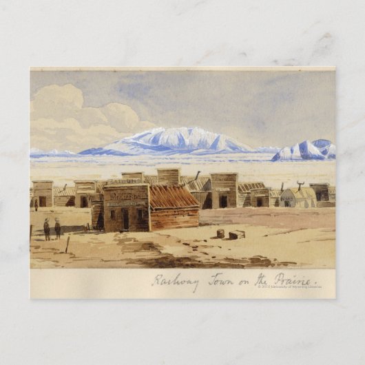 Spoorwegstad op Prairie Briefkaart (Voorkant)