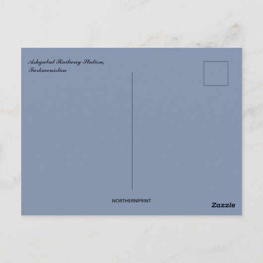 Spoorwegstation Ashgabat in Turkmenistan Briefkaart (Achterkant)