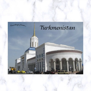 Spoorwegstation Ashgabat in Turkmenistan Briefkaart