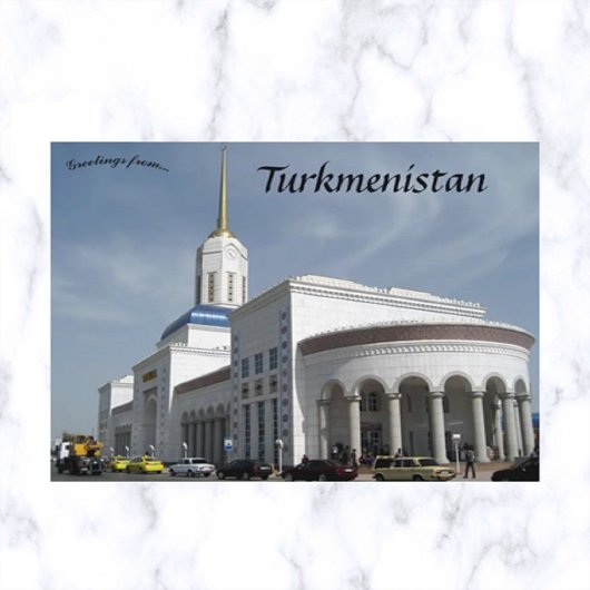Spoorwegstation Ashgabat in Turkmenistan Briefkaart