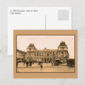 Spoorwegstation Brussel, horsecar Briefkaart (Voorkant / Achterkant)