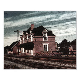 Spoorwegstation Cape Breton Nova Scotia Foto Afdruk