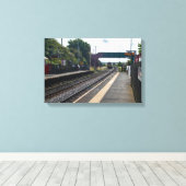 Spoorwegstation Cottingley, Leeds Canvas Afdruk (Insitu (Houten vloer))