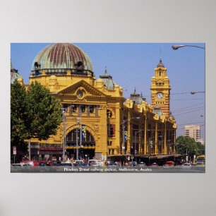 Spoorwegstation Flinders Street, Melbourne, Oosten Poster