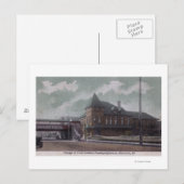 Spoorwegstation in Chicago en Northwestern Briefkaart (Voorkant / Achterkant)