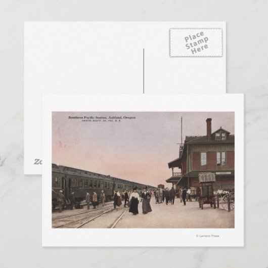 Spoorwegstation in de Stille Zuidzee Briefkaart (Voorkant / Achterkant)