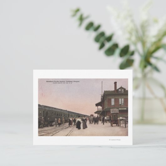 Spoorwegstation in de Stille Zuidzee Briefkaart (Staand voorkant)