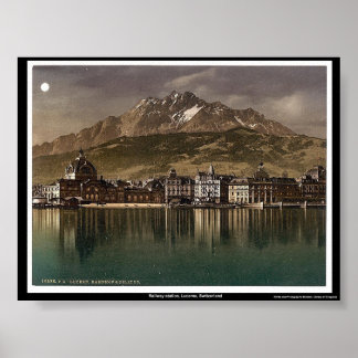 Spoorwegstation Lucerne, Zwitserland Poster