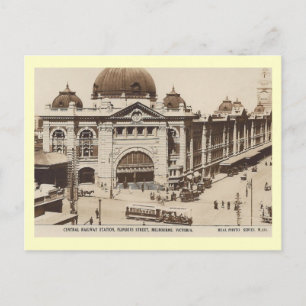 Spoorwegstation, Melbourne, Australië  Briefkaart