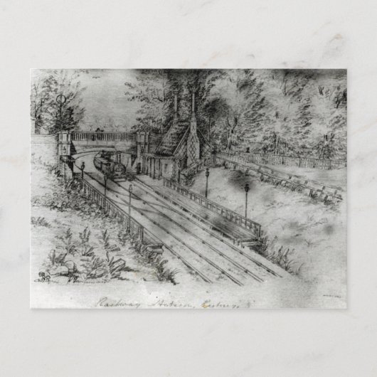 Spoorwegstation Putney Briefkaart (Voorkant)