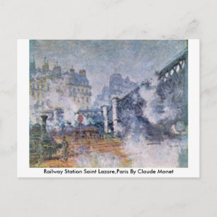 Spoorwegstation Saint Lazare, Parijs door Claude M Briefkaart