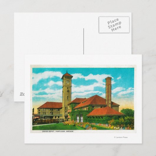 Spoorwegstation van de Unie in Portland, Briefkaart (Voorkant / Achterkant)