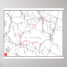 Spoorwegsysteemkaart Hagerstown & Frederick (c 192 Poster