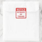 Spoorwegteken Vierkante Sticker (Tas)