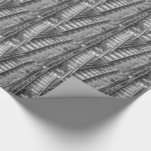 Spoorwegtracks Afbeelding. Cadeaupapier (Hoek)