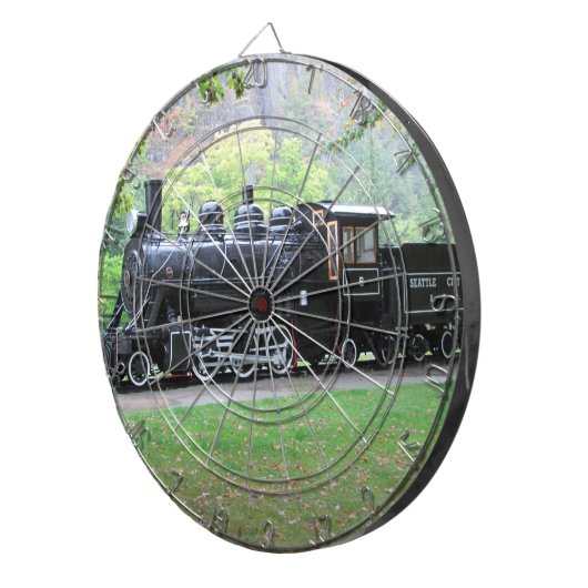 Spoorwegtrainmotor voor seattle in ruste dartbord (Voorkant Rechts)