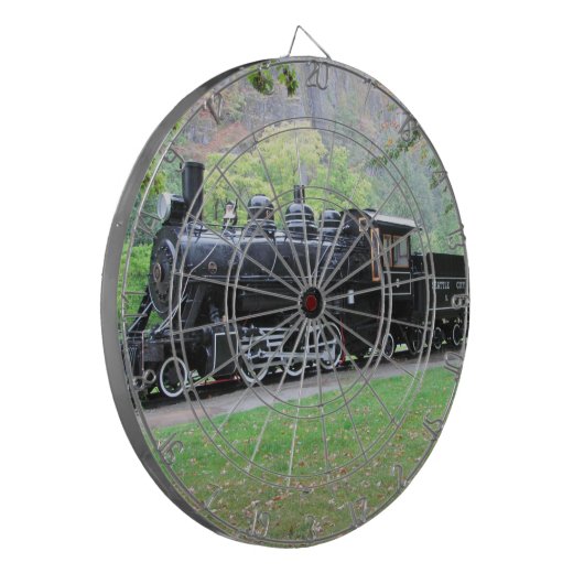 Spoorwegtrainmotor voor seattle in ruste dartbord (Voorkant Links)