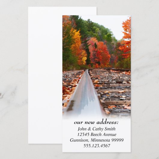 Spoorwegtraject Wijziging van aangepaste adresfoto Aankondiging (Voorkant / Achterkant)