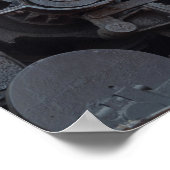 Spoorwegtrein Motor Wielen en Cogs Industrieel Poster (Hoek)