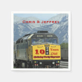 Spoorwegtrein Papieren servetten, Twins 10e verjaa Servetten (Voorkant)