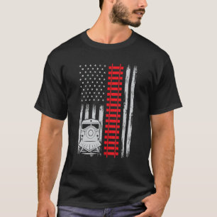 Spoorwegtrein Verenigde Staten Vlag Amerikaanse tr T-shirt