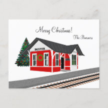 Spoorwegtreinstation Prettig Kerstfeest