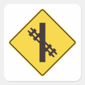 Spoorwegverkeersteken Vierkante Sticker (Voorkant)