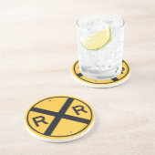 Spoorwegverkeersteken Zandsteen Onderzetter (Zijkant)