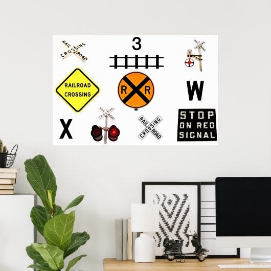 Spoorwegverkeerstekens Poster (Thuiskantoor)