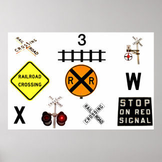 Spoorwegverkeerstekens Poster