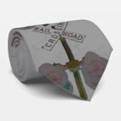 Spoorwegverkeerstekens, uniek kunstontwerp stropdas (Opgerold)