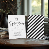 Spootaculaire zwarte minimale Ghost Halloween-part Kaart