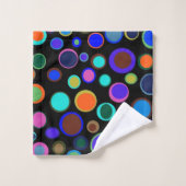 Sporadische afgedekte regenboogpolika stikt donker bad handdoek (Wasdoekje)