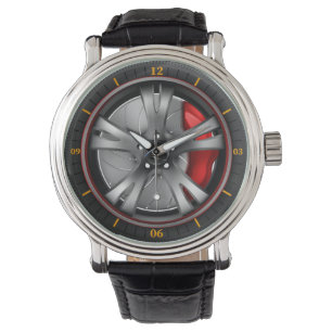 Sporauto's met rood remmechanisme horloge
