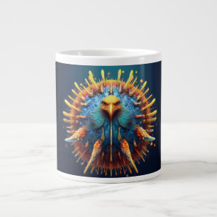 Spore Vogel met een blauwe gevederde outfit Grote Koffiekop